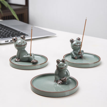 Ceramic Frog Incense Burner