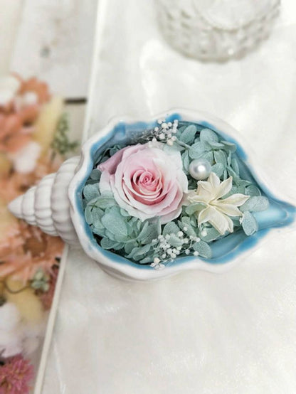 Ceramic Little Conch Eternal Flower Table Decoration Birthday and Valentine's Day Gift