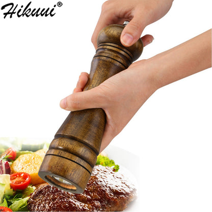 Classical Oak Wood Pepper Spice Mill Grinder Set Handheld Seasoning Mills Grinder Ceramic Grinding Core BBQ Tool