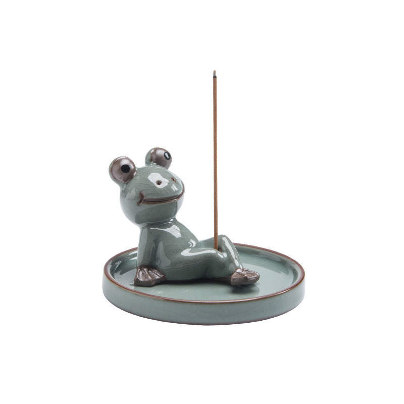 Ceramic Frog Incense Burner