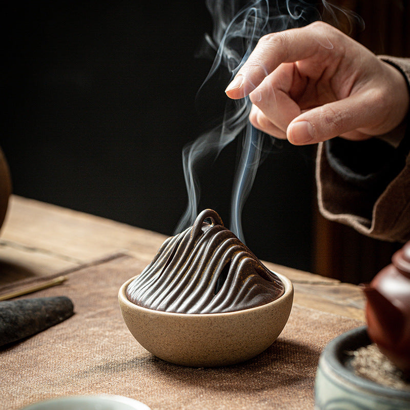 Ceramic Mountain Peak Backflow Incense Burner