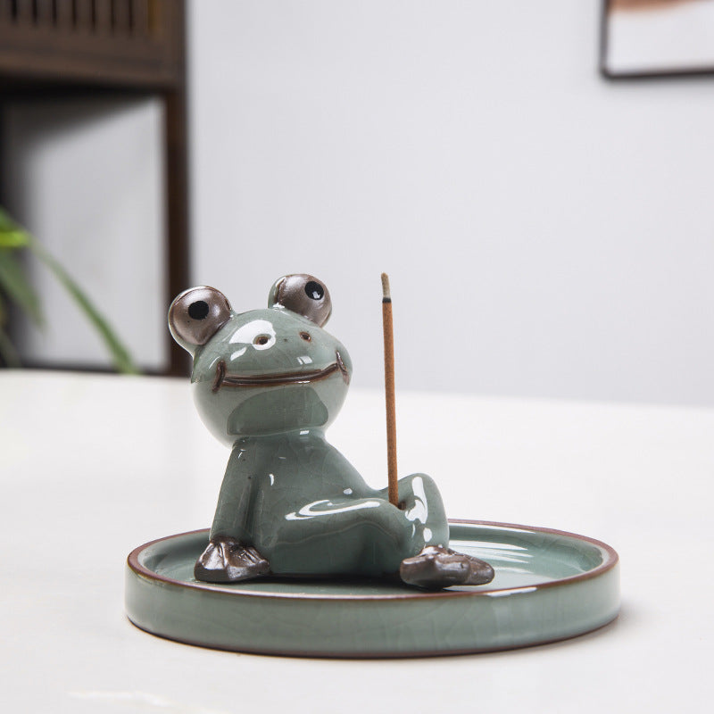 Ceramic Frog Incense Burner