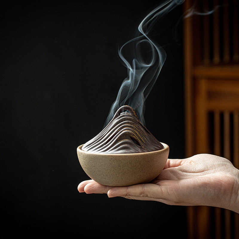 Ceramic Mountain Peak Backflow Incense Burner