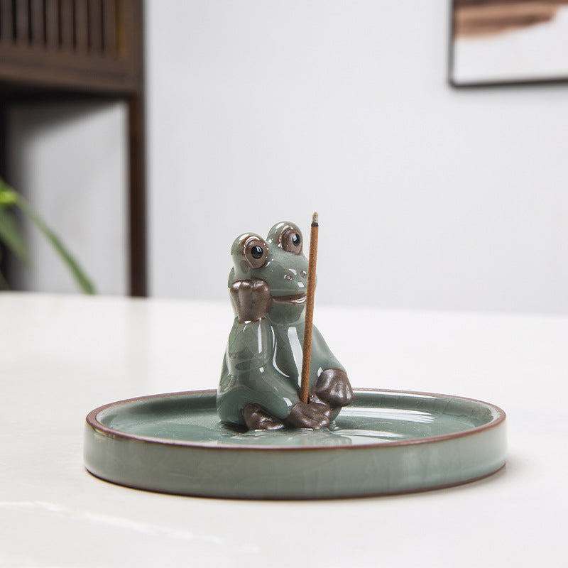 Ceramic Frog Incense Burner