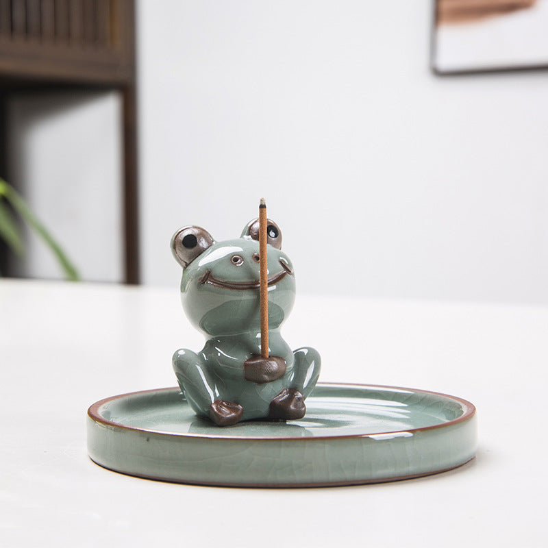 Ceramic Frog Incense Burner