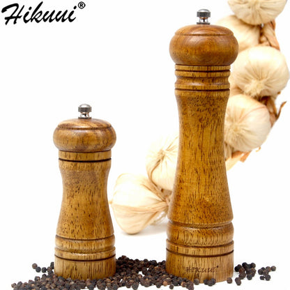 Classical Oak Wood Pepper Spice Mill Grinder Set Handheld Seasoning Mills Grinder Ceramic Grinding Core BBQ Tool