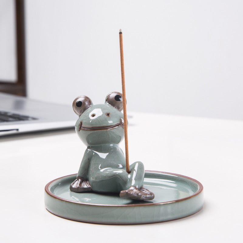 Ceramic Frog Incense Burner