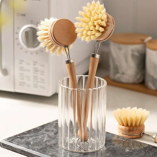 Long Handle Sisal Wok Brush - Multifunctional Kitchen Cleaning Brush