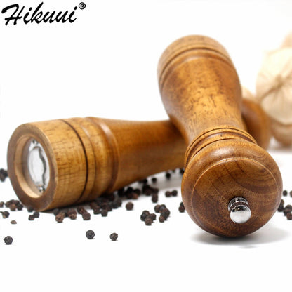 Classical Oak Wood Pepper Spice Mill Grinder Set Handheld Seasoning Mills Grinder Ceramic Grinding Core BBQ Tool