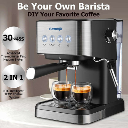 Aeomjk Italian Espresso Semi-automatic Coffee Machine Professional Coffee Makers Kitchen Espresso Machines US/EU/UK CM3010