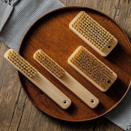 Natural Wooden Handle Pig Hair Laundry Brush