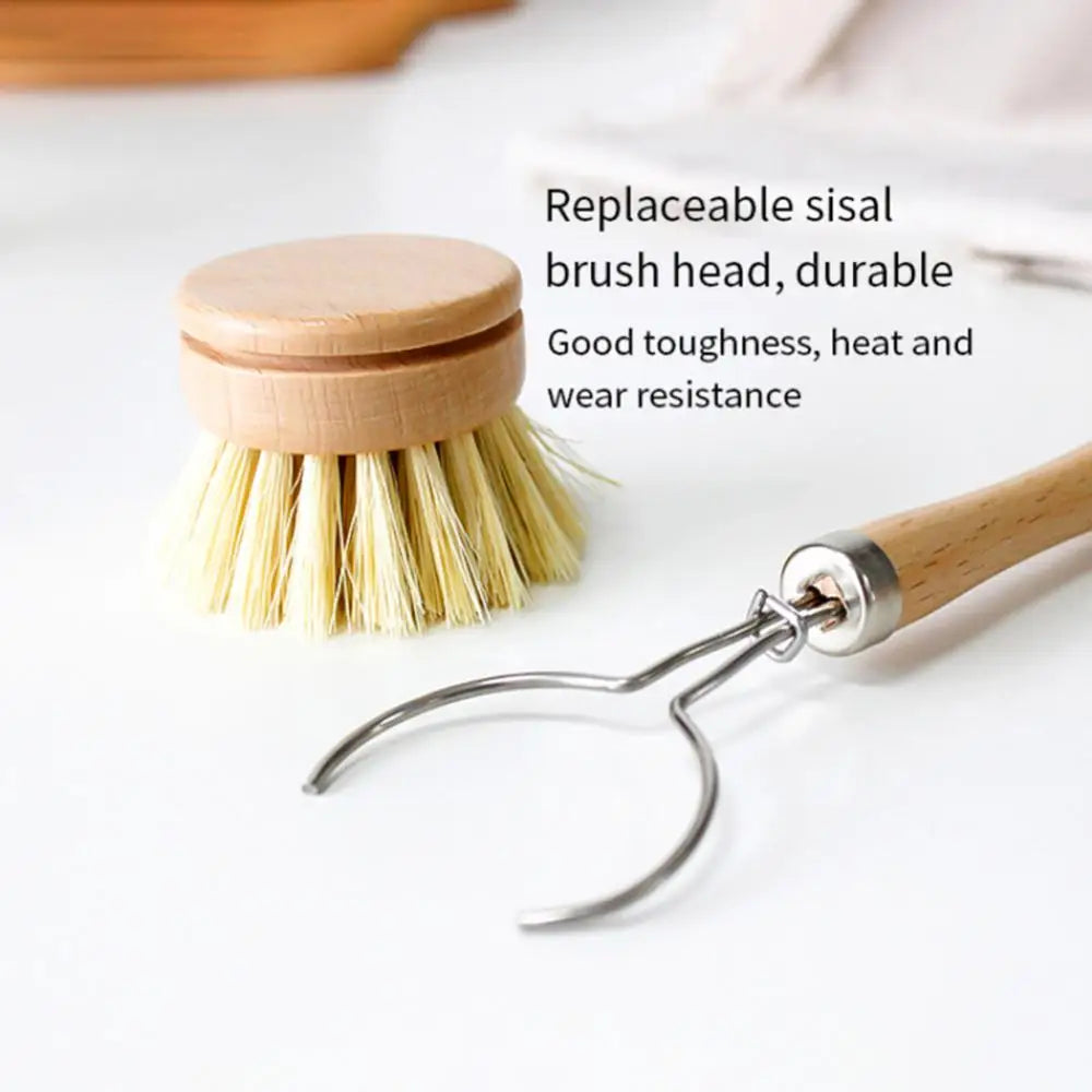 Eco-Friendly Sisal Hemp Cleaning Brush with Wooden Handle