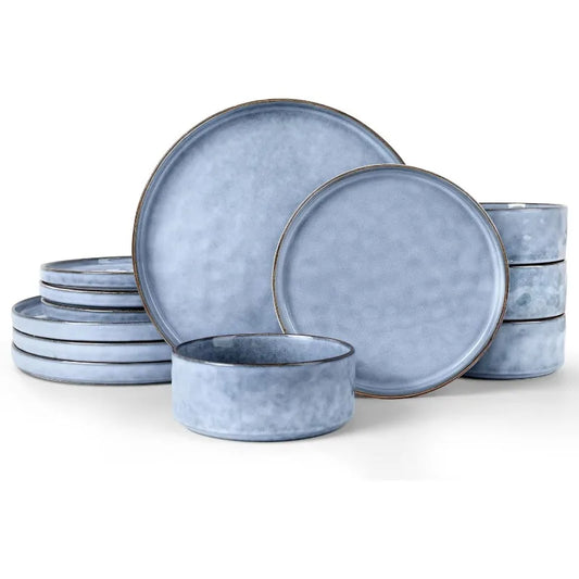 Wave Collection: 12-Piece Dinnerware Set for 4