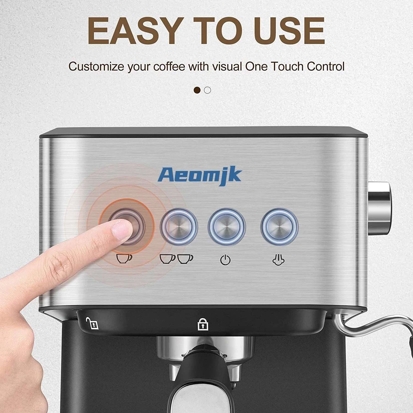 Aeomjk Italian Espresso Semi-automatic Coffee Machine Professional Coffee Makers Kitchen Espresso Machines US/EU/UK CM3010