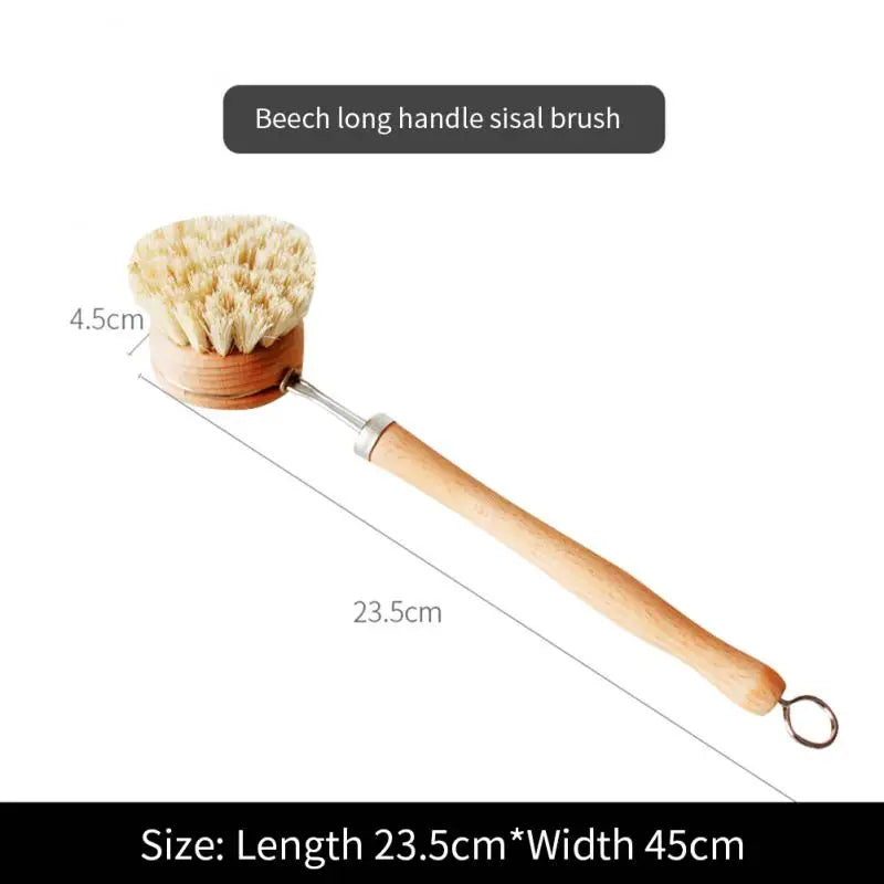 Eco-Friendly Sisal Hemp Cleaning Brush with Wooden Handle