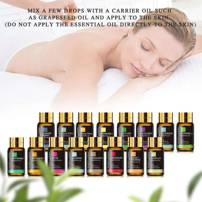 28pcs Pure Natural Essential Oils Gift Set Massage Shower Diffuser Aroma Oil Lavender Vanilla Sage Jasmine Rose Stress Relief