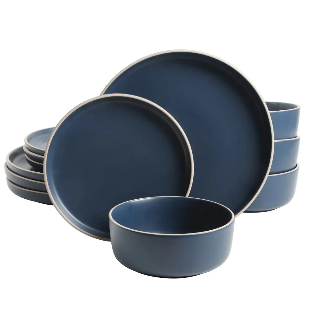 Cobalt Blue Stoneware Dinnerware Set