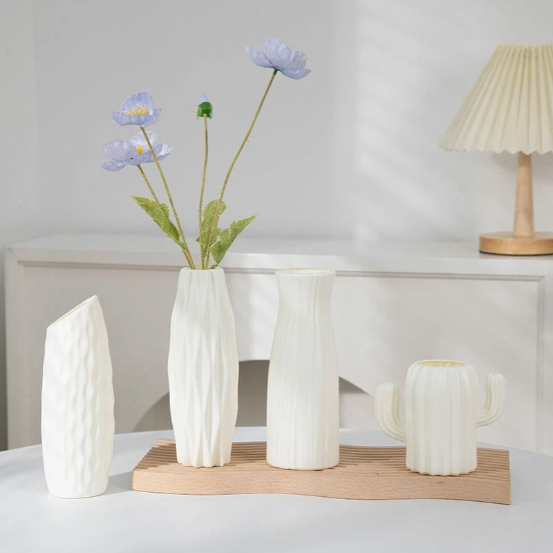 Nordic Chic: Durable Plastic Flower Vase Decor