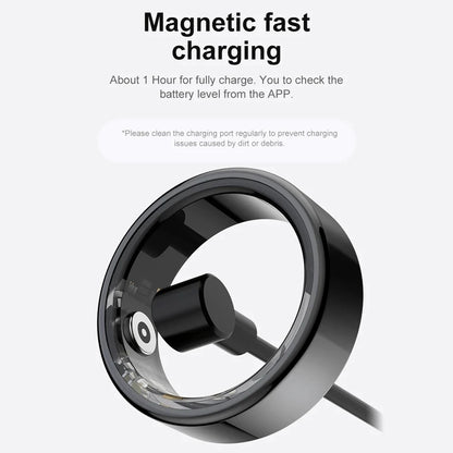 Smart Ring: Health Monitoring, Titanium Steel, IP68 Waterproof