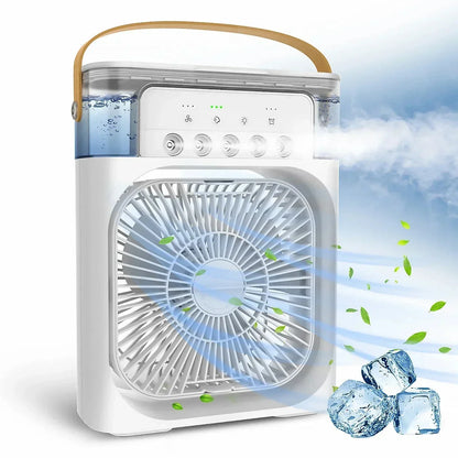 Portable Humidifier Fan Air Conditioners USB Electric Fan LED Night Light Water Mist Fun 3 In 1 Air Cooler Humidifie For Home