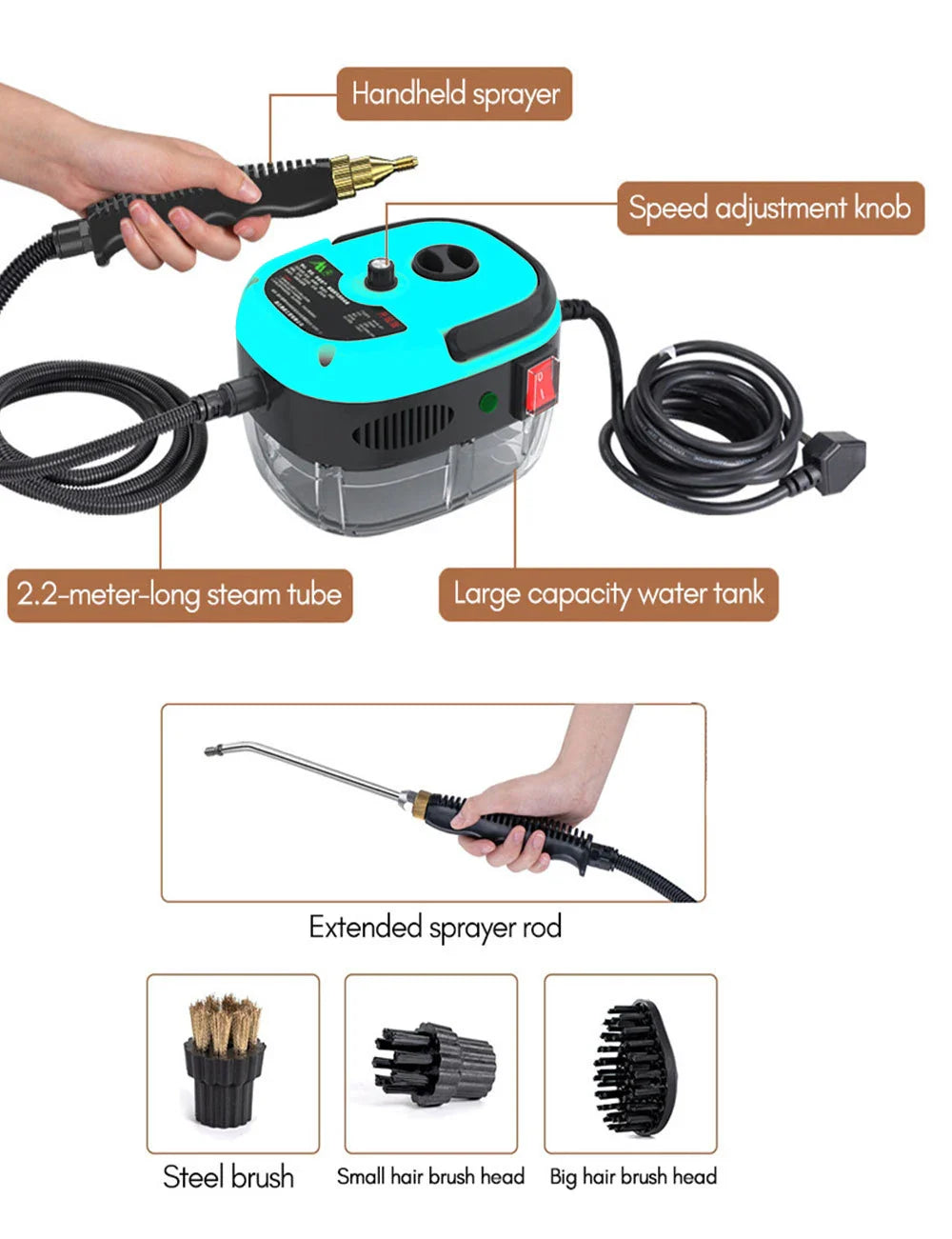 Multifunctional 2500W Steam Cleaner