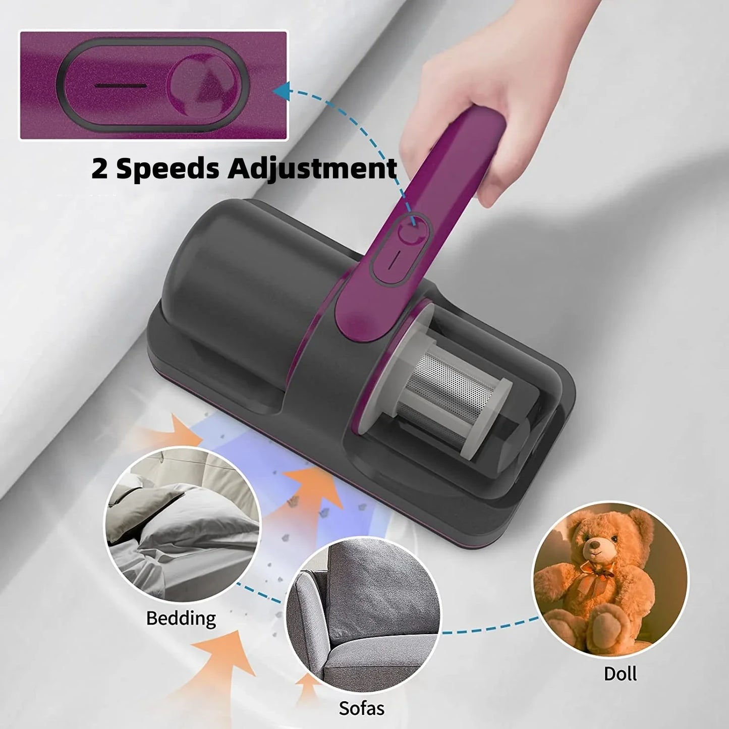 Cordless UV Bed Vacuum Cleaner – Powerful Mite Removal & Deep Cleaning