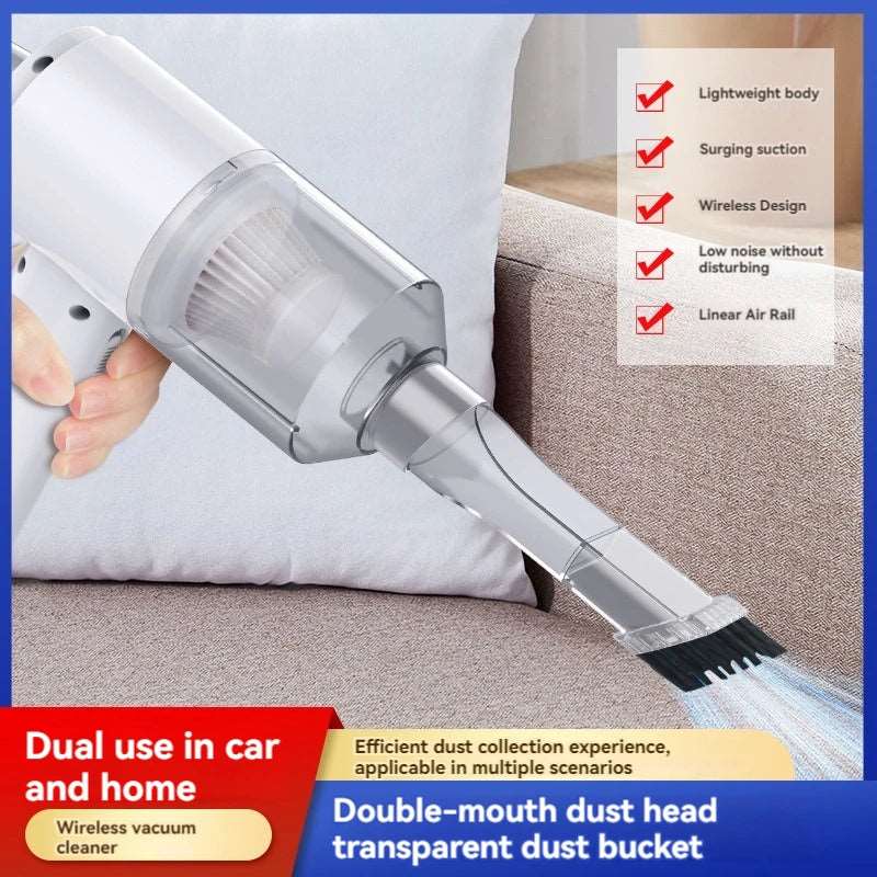 Car wireless vacuum cleaner, household high suction power car use, small car dual-purpose charging, high power suction blowing