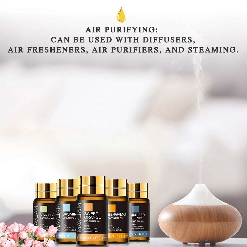 28pcs Pure Natural Essential Oils Gift Set Massage Shower Diffuser Aroma Oil Lavender Vanilla Sage Jasmine Rose Stress Relief