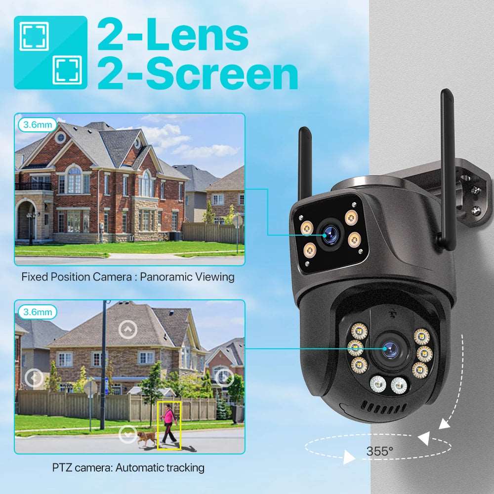 Advanced Dual-Lens Outdoor WiFi Camera for Enhanced Home Security