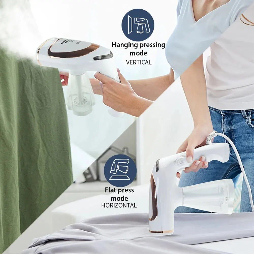 Compact 1600W Dual-Function Handheld Ironing and Steaming Machine