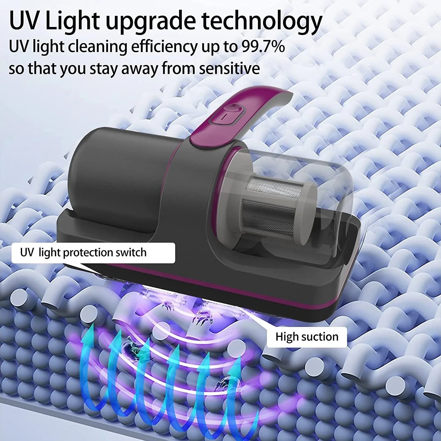 Cordless UV Bed Vacuum Cleaner – Powerful Mite Removal & Deep Cleaning