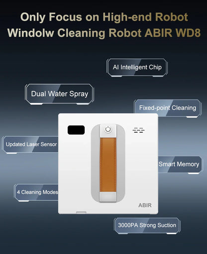 3000Pa ABIR WD8 Smart Window Cleaner Robot