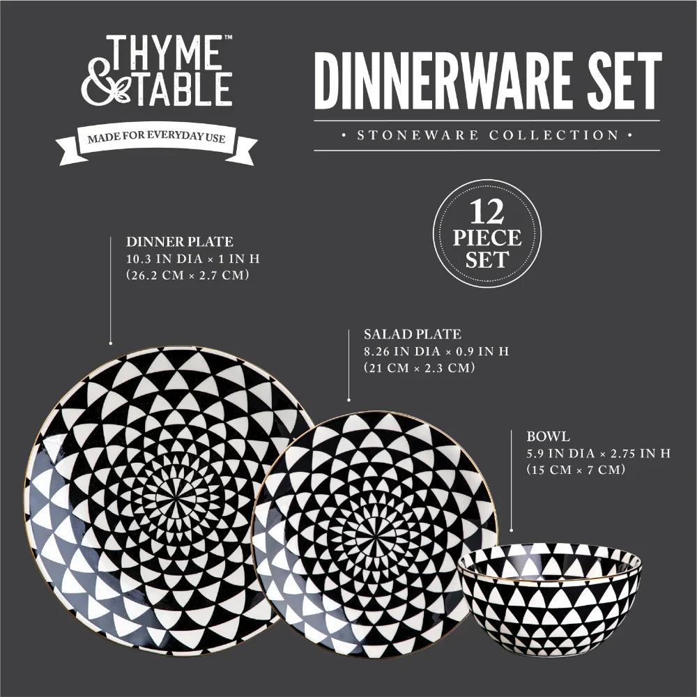 Ceramic Dinnerware Set 12-Piece