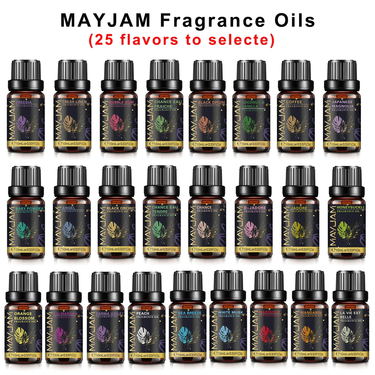 MAYJAM Fragrance Oils For Candle Making Car Air Freshener Clothes Hair Jadore Angel Magnolia Coconut Vanilla Aroma Oil