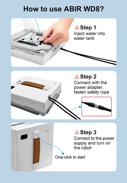 3000Pa ABIR WD8 Smart Window Cleaner Robot