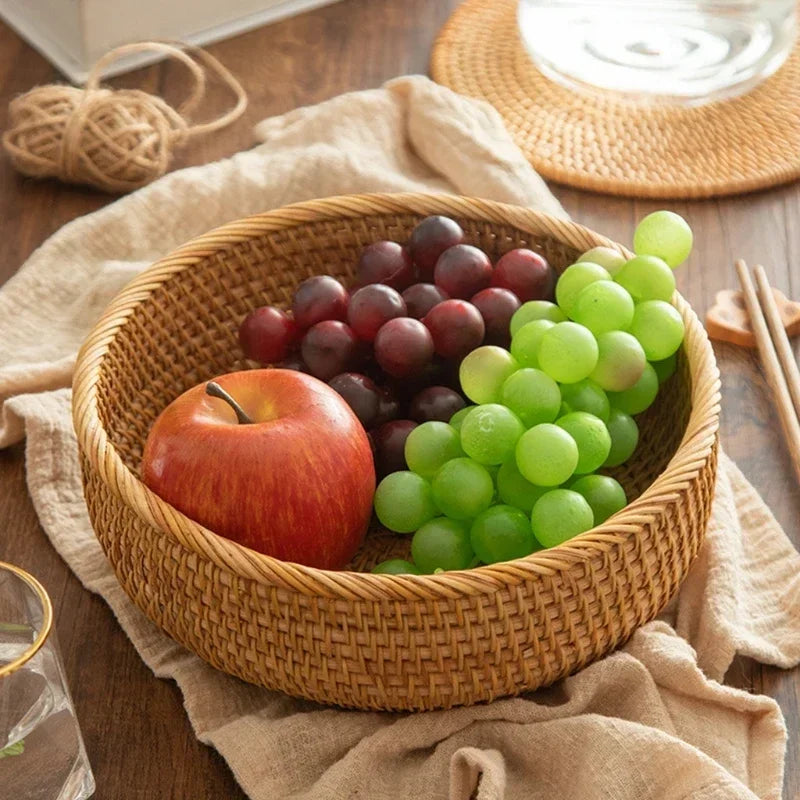 Handwoven Rectangular Rattan Wicker Basket