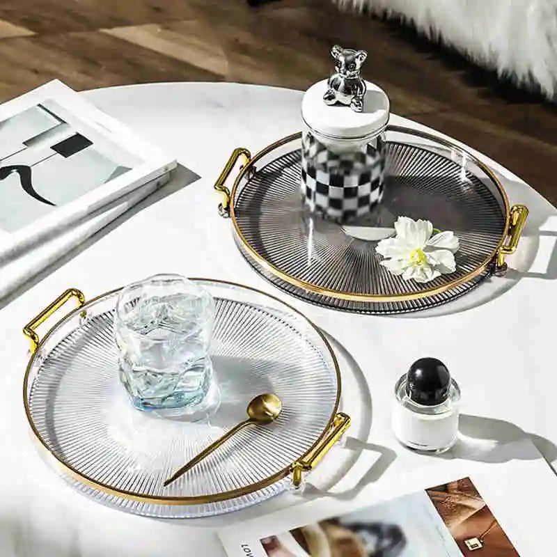 Luxury Storage Tray with Golden Handle