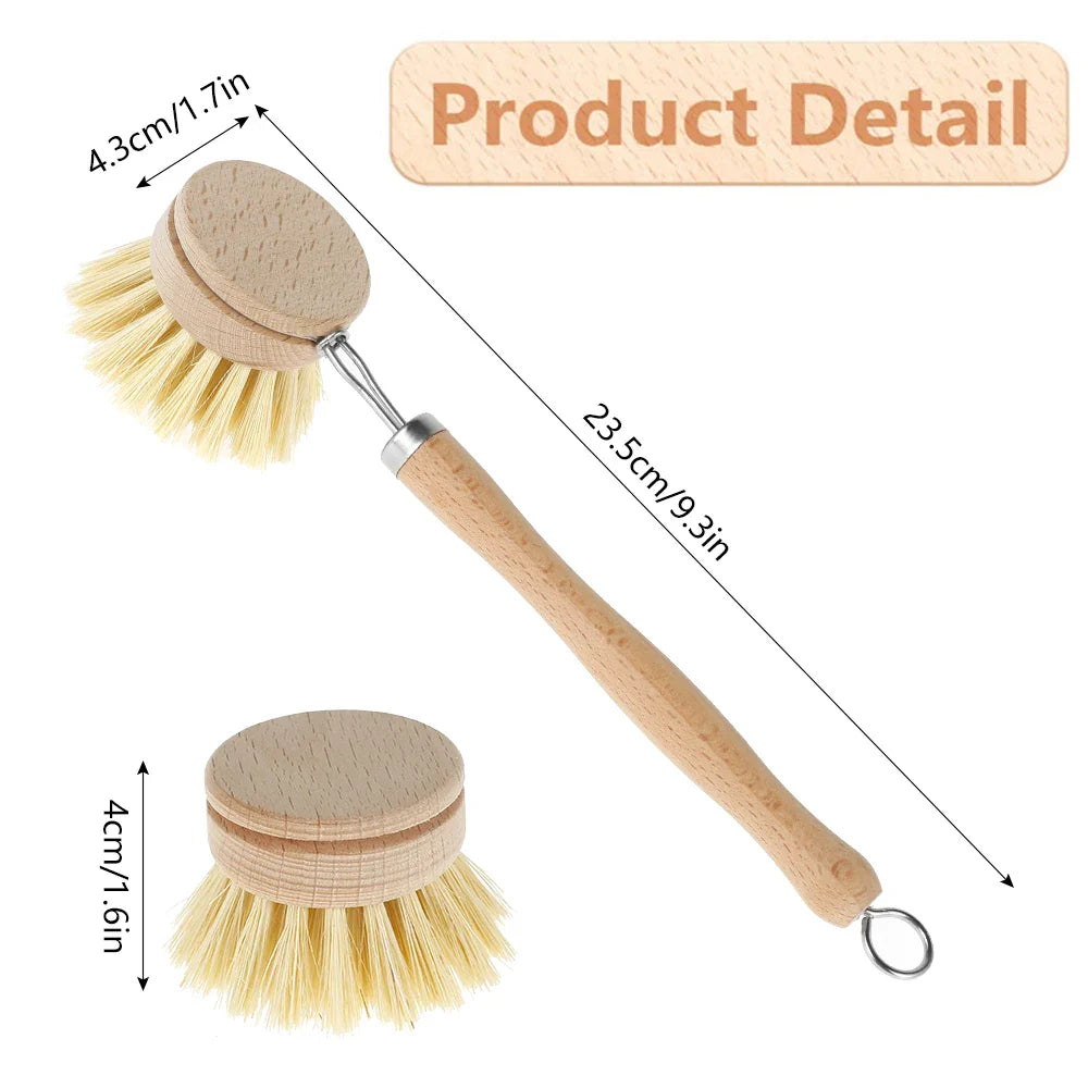 Eco-Friendly Wooden Dish Brush Set