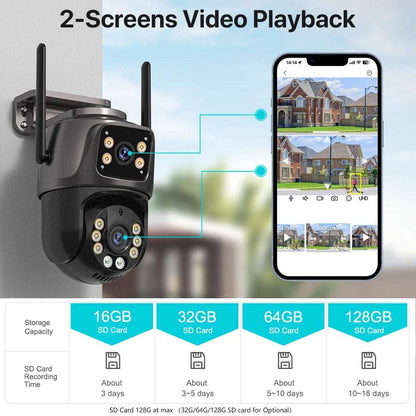 Advanced Dual-Lens Outdoor WiFi Camera for Enhanced Home Security