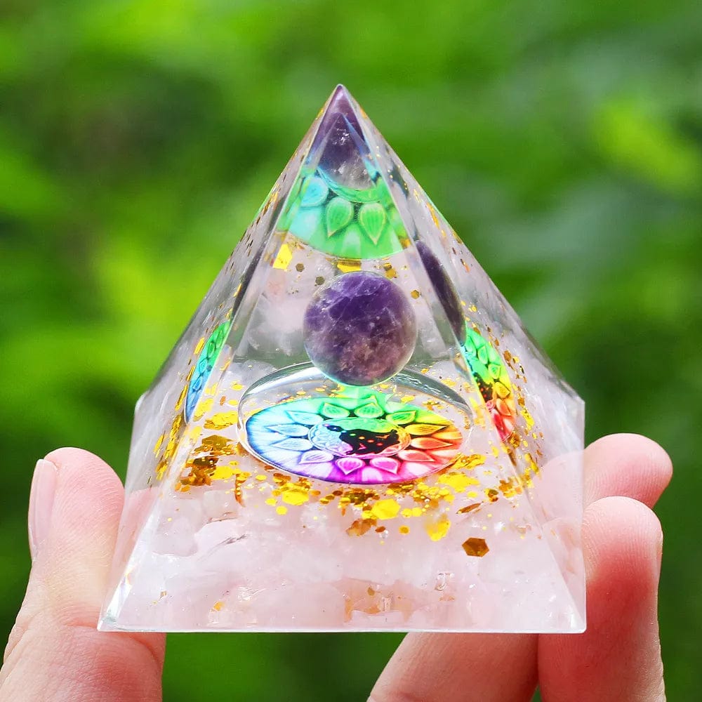 ArtOlo Store Crystals Stone Orgone Pyramid Energy Generator Natural Amethyst Peridot Reiki Chakra Meditation Tool Room Decor Christmas Gift