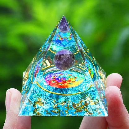 ArtOlo Store Crystals Stone Orgone Pyramid Energy Generator Natural Amethyst Peridot Reiki Chakra Meditation Tool Room Decor Christmas Gift