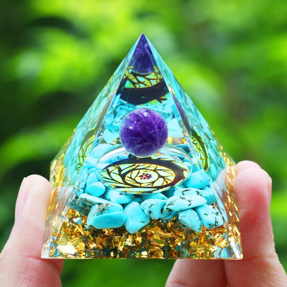 ArtOlo Store Crystals Stone Orgone Pyramid Energy Generator Natural Amethyst Peridot Reiki Chakra Meditation Tool Room Decor Christmas Gift