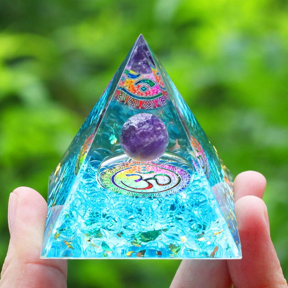 ArtOlo Store Crystals Stone Orgone Pyramid Energy Generator Natural Amethyst Peridot Reiki Chakra Meditation Tool Room Decor Christmas Gift