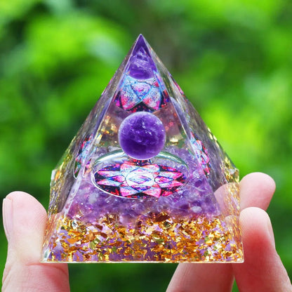 ArtOlo Store Crystals Stone Orgone Pyramid Energy Generator Natural Amethyst Peridot Reiki Chakra Meditation Tool Room Decor Christmas Gift