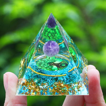 ArtOlo Store Crystals Stone Orgone Pyramid Energy Generator Natural Amethyst Peridot Reiki Chakra Meditation Tool Room Decor Christmas Gift