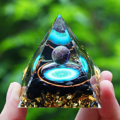 ArtOlo Store Crystals Stone Orgone Pyramid Energy Generator Natural Amethyst Peridot Reiki Chakra Meditation Tool Room Decor Christmas Gift