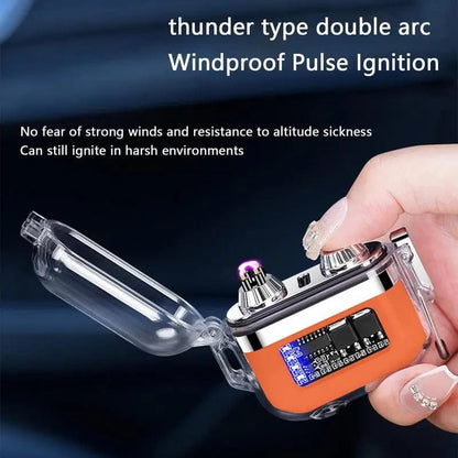 ArtOlo Store Electric Outdoor Windproof Igniter Double Arc Pulse Waterproof Igniter Portable USB Rechargeable Igniters gifts for man