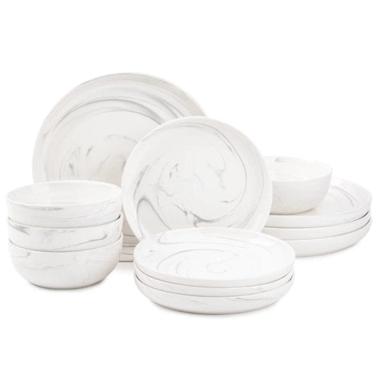 ArtOlo Store Dinnerware Set Elegant Marble Stoneware 12-Piece Dinner Set