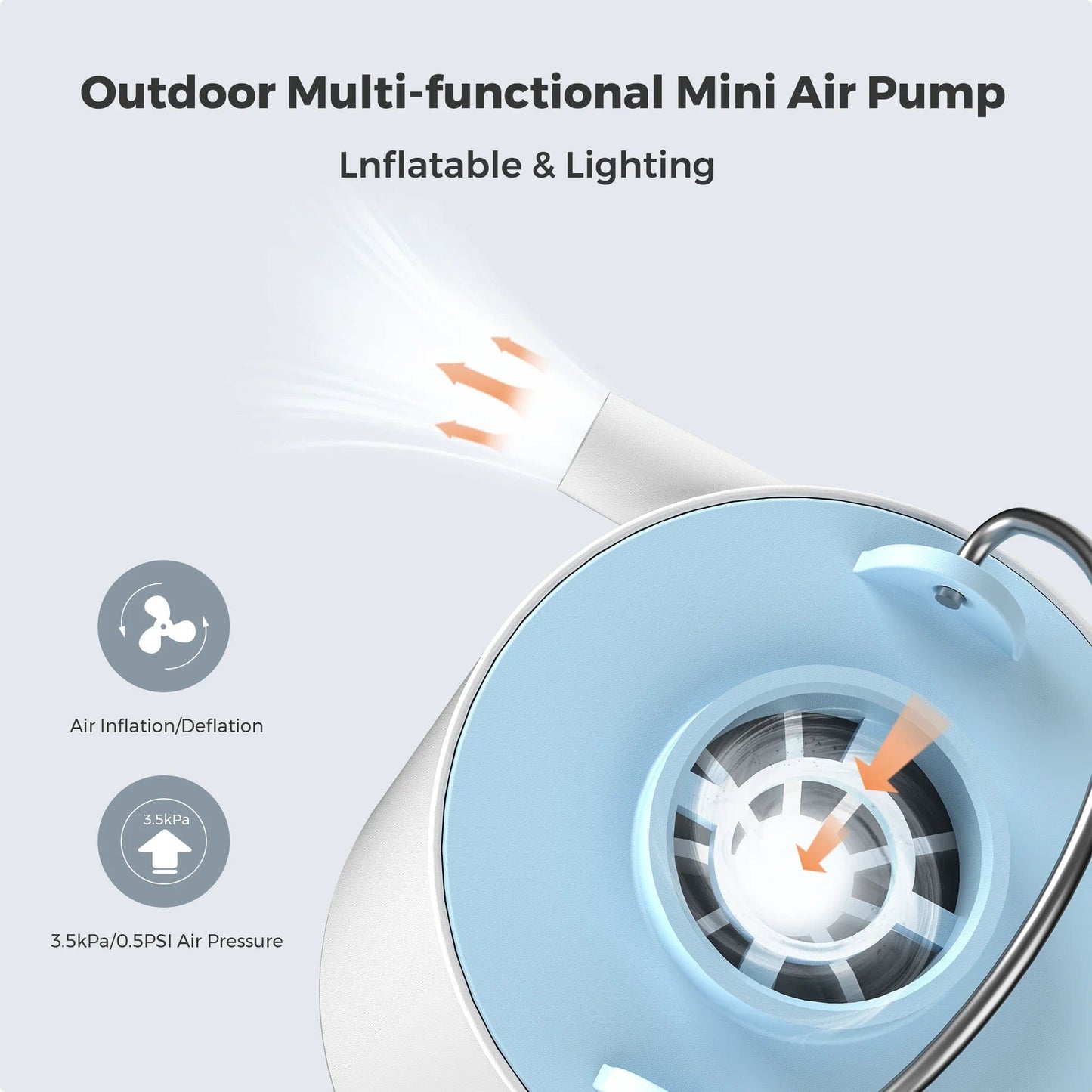 ArtOlo Store FLEXTAILGEAR Tiny Pump Portable Air Pump Camping Equip Compressor Quick Inflate Deflate Rechargeable for Hiking/Float/Air Bed