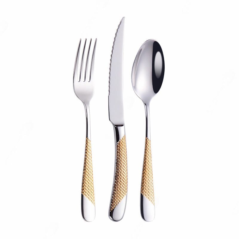 ArtOlo Store Home Tableware Cutlery Set Golden Cutlery Stainless Steel Dinnerware Set Silverware Cutlery Complete Fork Spoons Knives Set